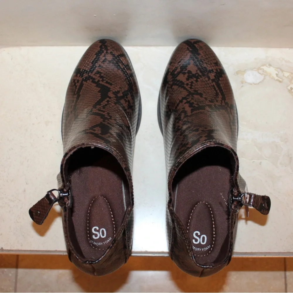 SO brown snake booties (women’s 9.5) (NWT) - Picture 5 of 12